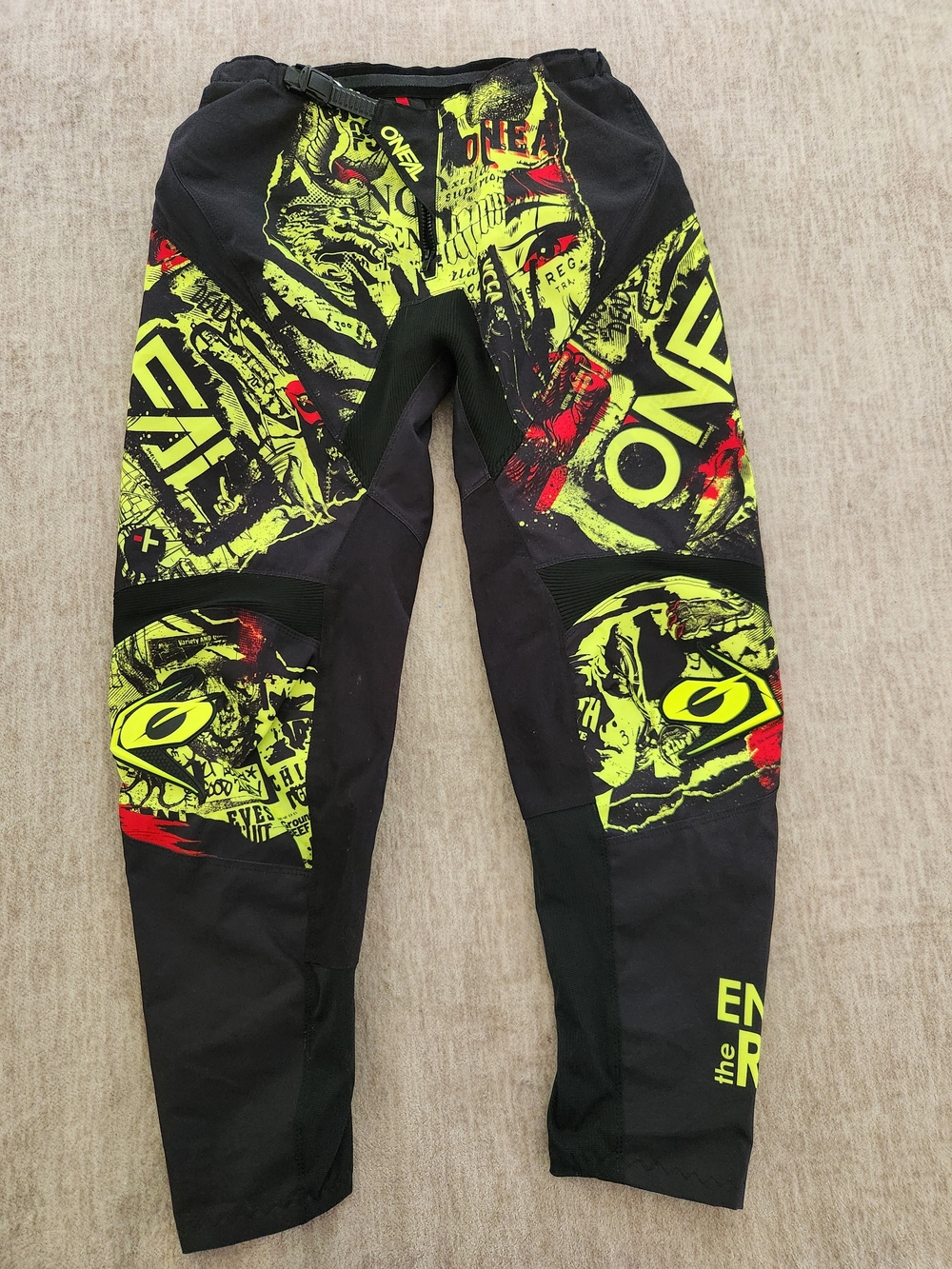 O'Neal Element Attack Motocross Pants Size MED Black Hi-Viz Yellow MX Dirt Bike